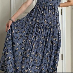 Blue Floral Maxi Tank Top dress